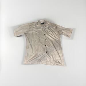 Vintage Rollin Hard Button Up Shirt Mens L Made USA Short Sleeve Silver